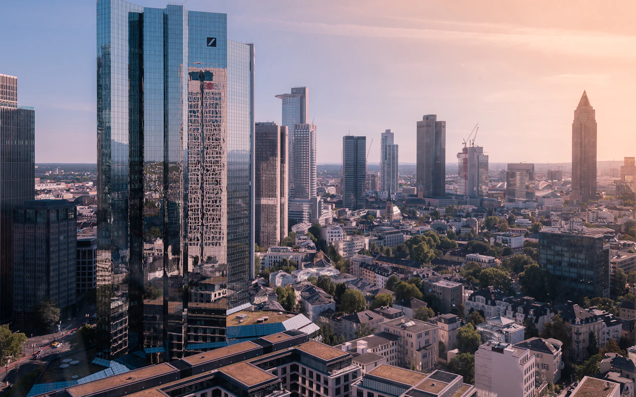 Frankfurt banking district skyline
